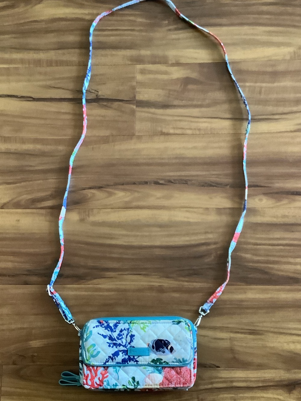 Vera Bradley Teal Multi Floral Quilted Crossbody